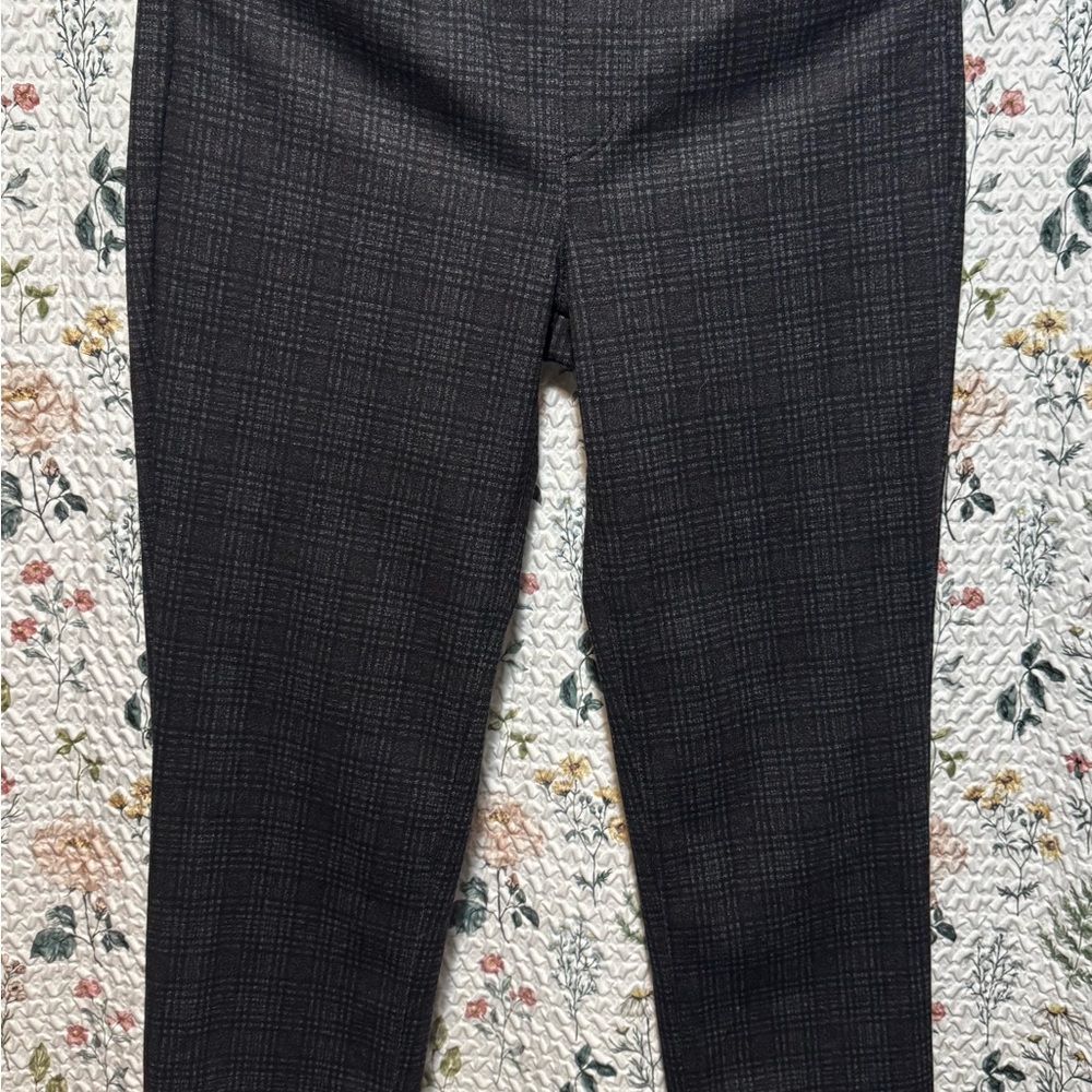 Gloria Vanderbilt Charcoal Checkered Trousers